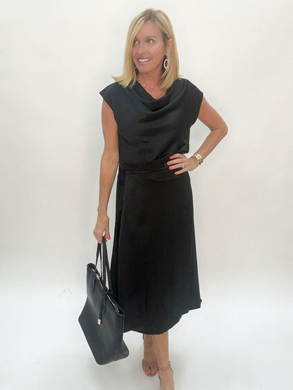 Satin Midi Skirt