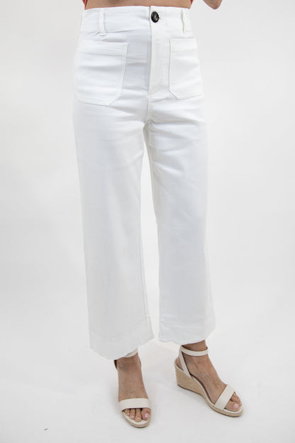 Scalloped Hem Wide Leg Pants
