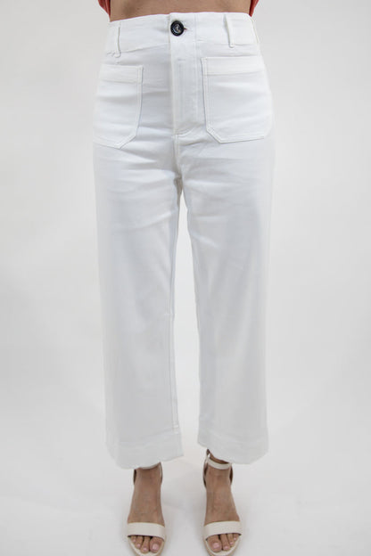Scalloped Hem Wide Leg Pants