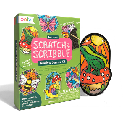 Scratch & Scribble Mini Window Banner Kit - Garden - 6 Cards