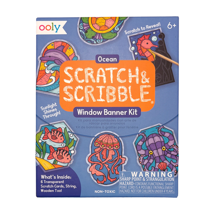 Scratch & Scribble Mini Window Banner Kit - Ocean - 6 Cards