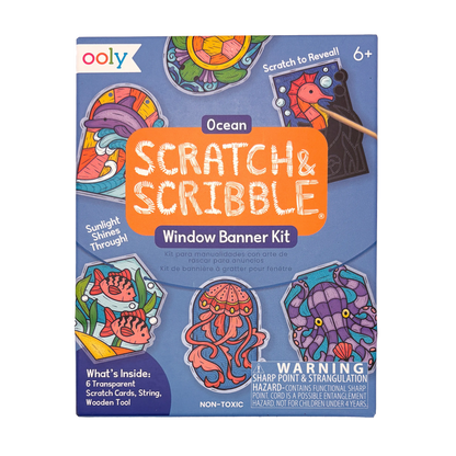 Scratch & Scribble Mini Window Banner Kit - Ocean - 6 Cards