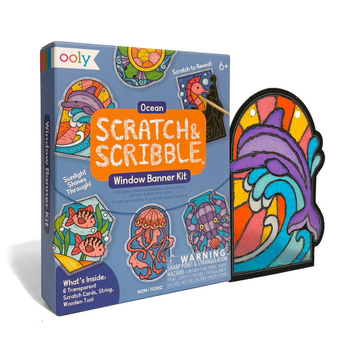 Scratch & Scribble Mini Window Banner Kit - Ocean - 6 Cards