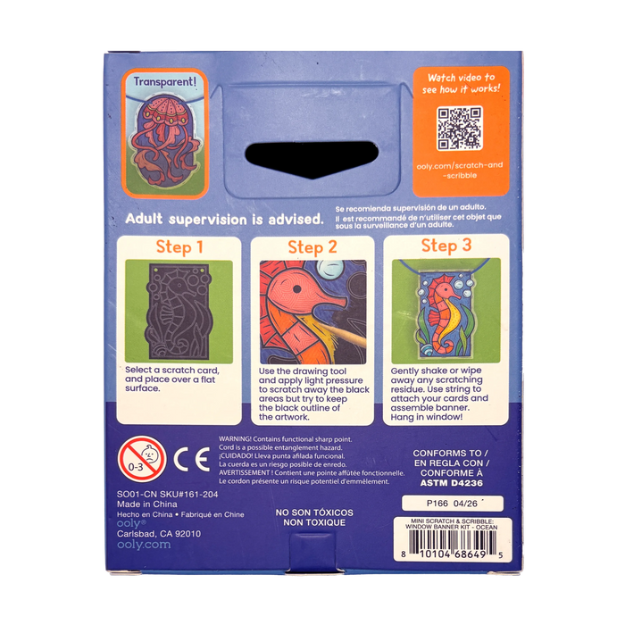 Scratch & Scribble Mini Window Banner Kit - Ocean - 6 Cards