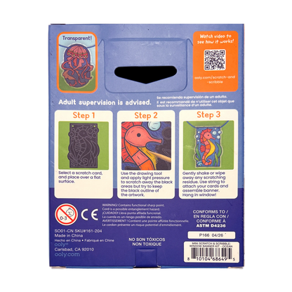 Scratch & Scribble Mini Window Banner Kit - Ocean - 6 Cards