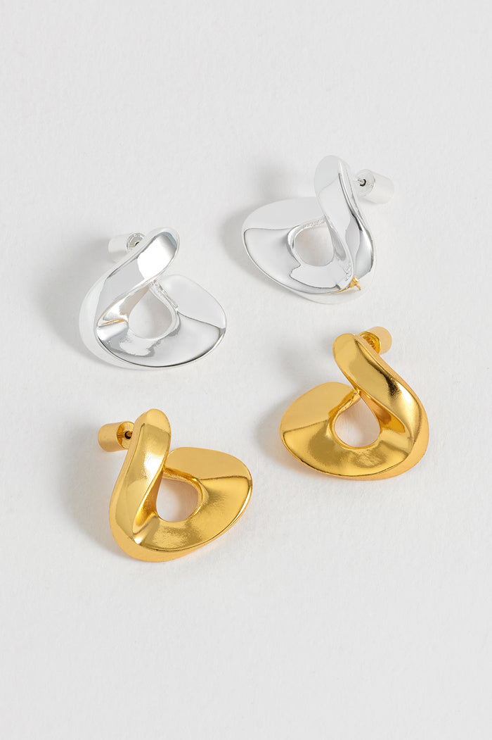 Sculptural Twist Hoop Earrings