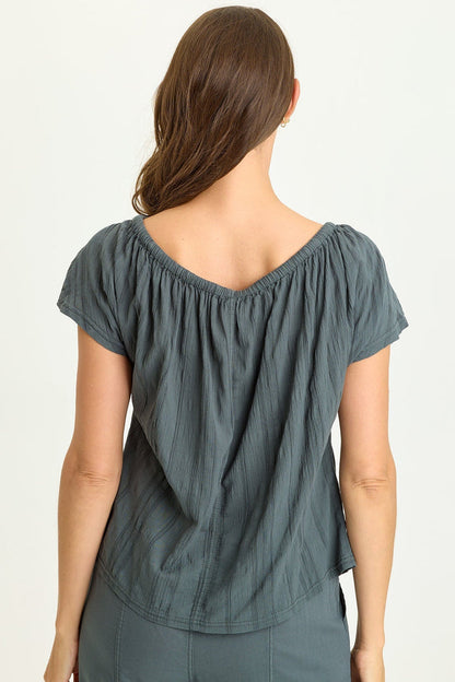 Wearables Selda Textured Gauze Cinched Top