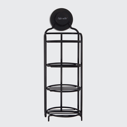 Kitsch Self-Draining Shower Caddy showing three-compartment design that keeps bars dry