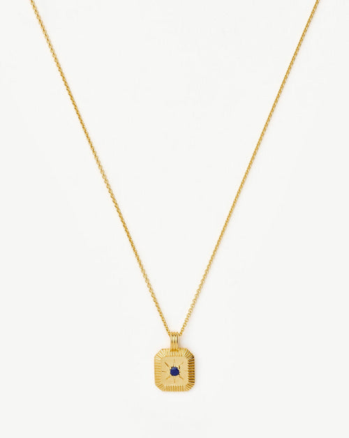 Star Ridge Birthstone Pendant Necklace | 18k Gold Vermeil/Lapis Necklaces Missoma