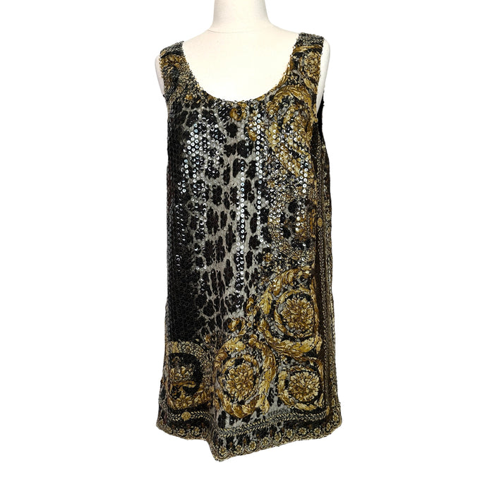 Sequins Printed Mini Dress - L