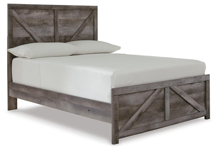 Signature Design Gray Full Crossbuck Panel Bed