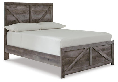 Signature Design Gray Full Crossbuck Panel Bed