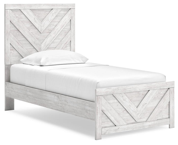Signature Design Whitewash Twin Panel Bed