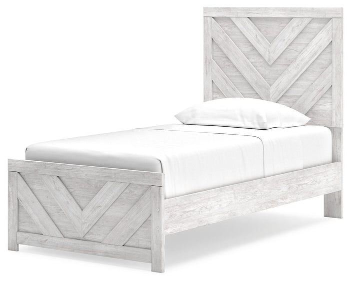 Signature Design Whitewash Twin Panel Bed