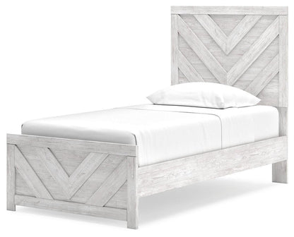 Signature Design Whitewash Twin Panel Bed