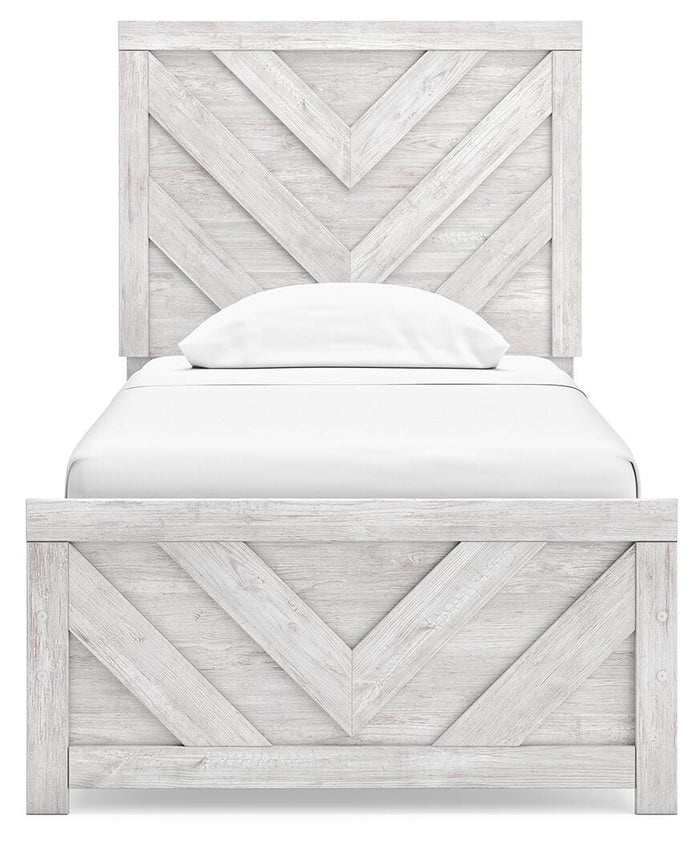 Signature Design Whitewash Twin Panel Bed