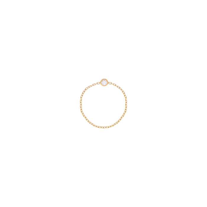 Simple Diamond Chain Ring in 18k Yellow Gold
