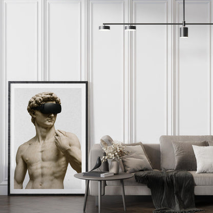 Statue with VR Headset – “New World Gaze” Poster