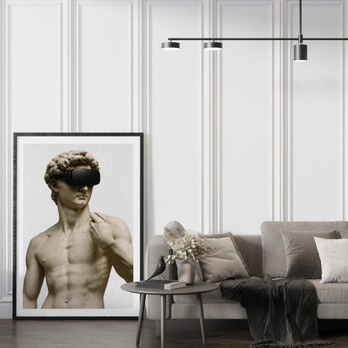 Statue with VR Headset – “New World Gaze” Poster