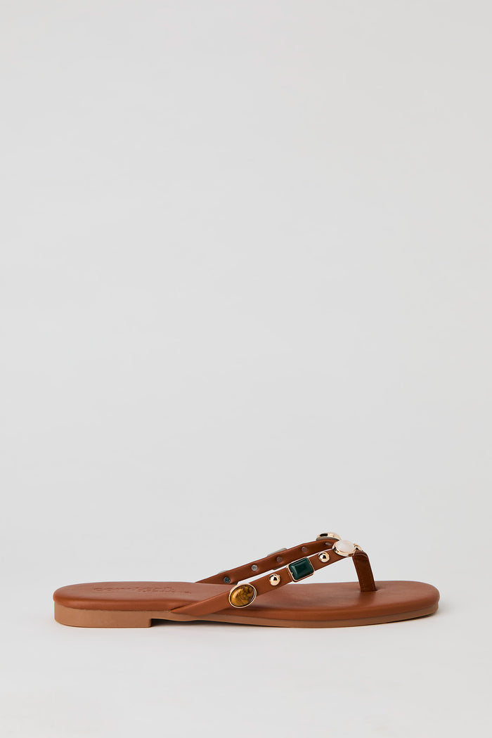 Stone Bead Thong Sandal