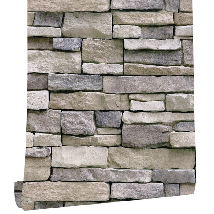 Stones And Bricks Imitation Peel and Stick Wallpaper