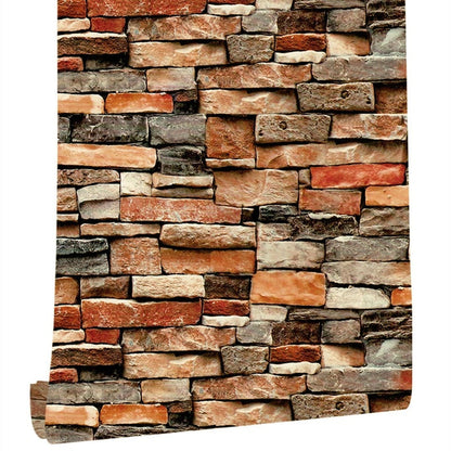Stones And Bricks Imitation Peel and Stick Wallpaper
