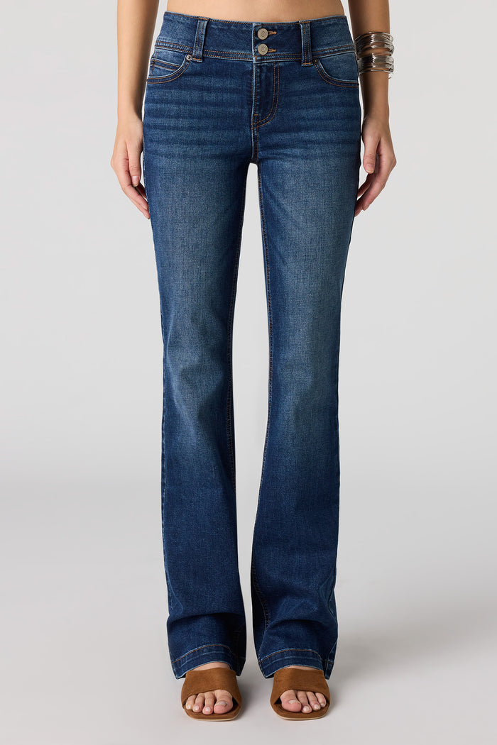 Stretch Low Rise Bootcut Dark Jean