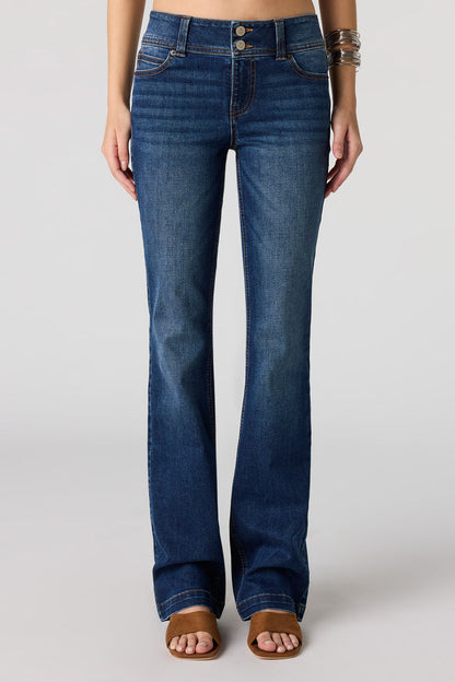 Stretch Low Rise Bootcut Dark Jean