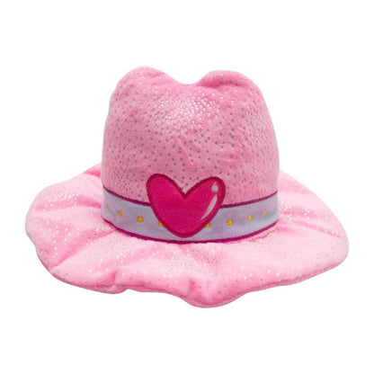 SnugArooz dog toys Stylish Pink Cowboy Hat Save A Horse Plush Squeak Dog Toy - 8"