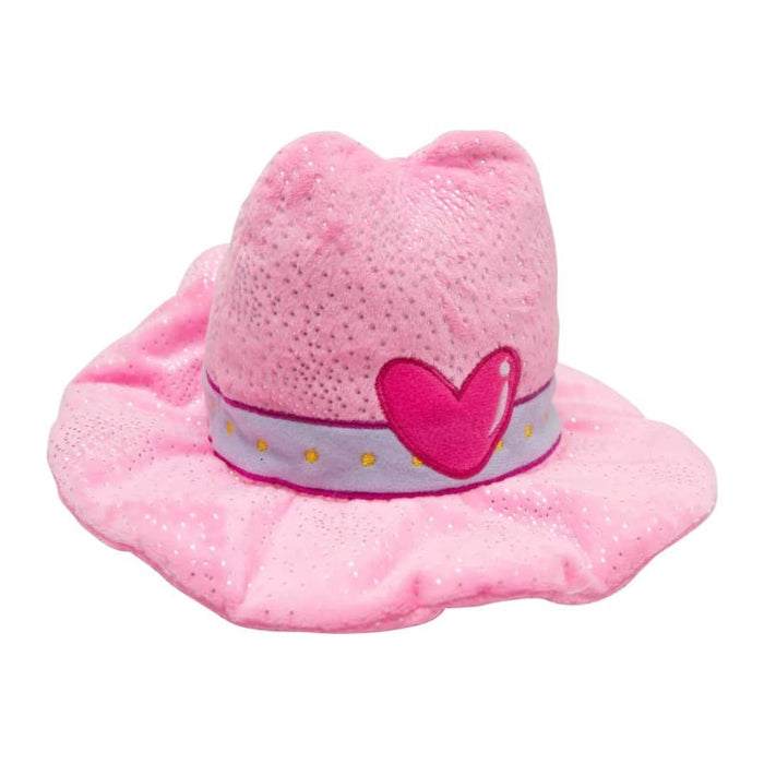 SnugArooz dog toys Stylish Pink Cowboy Hat Save A Horse Plush Squeak Dog Toy - 8"