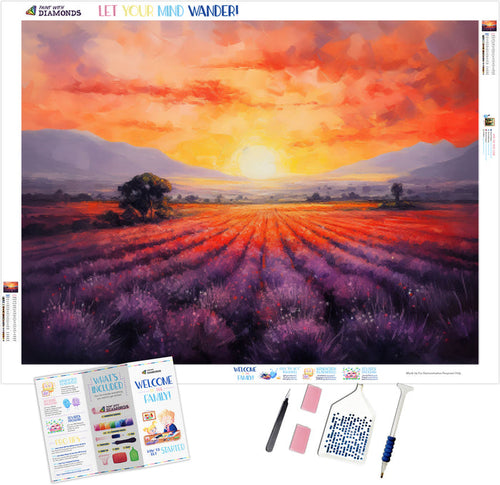 Sunset Over a Lavender Field