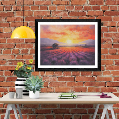 Sunset Over a Lavender Field