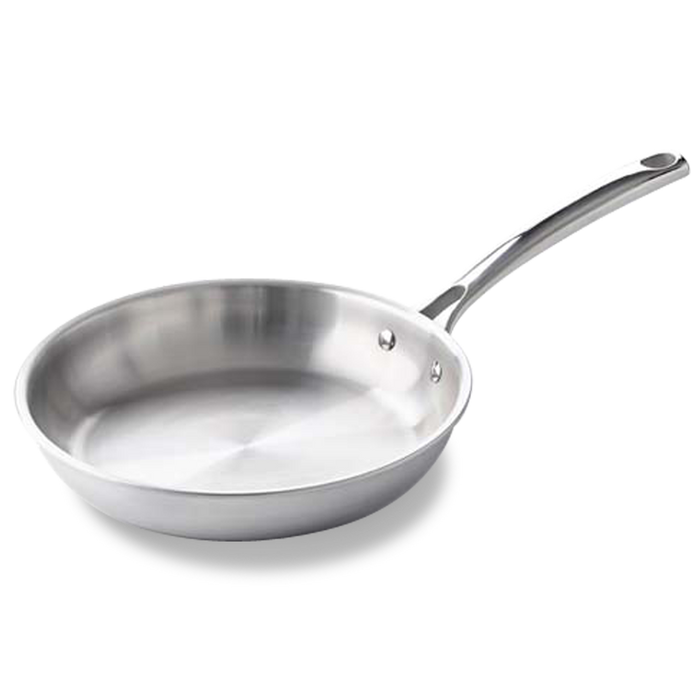 Superior Tri-Ply koekenpan zilver vooraanzicht