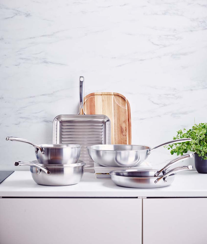 Superior Tri-Ply koekenpan zilver collectie
