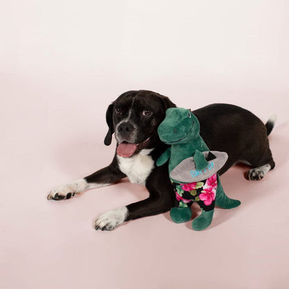 Surfer Bro Hawaiian Shorts Rex Plush Squeaky Dog Toy