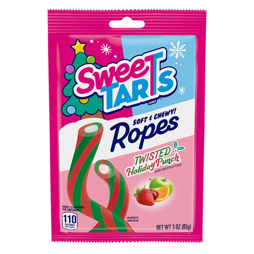 SweeTARTS Twisted Holiday Punch Rope Candy Peg Bag - 12 Count