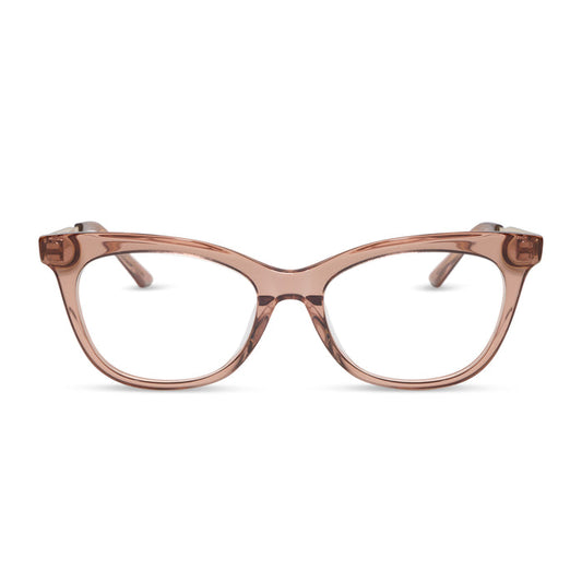 diff eyewear sylvia cat eye prescription glasses with a cafe ole brown acetate frame front view