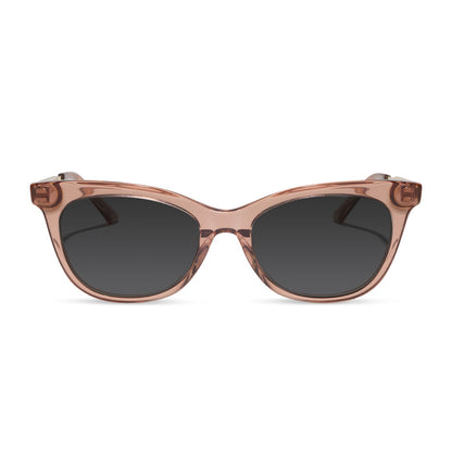 diff eyewear sylvia cat eye prescription sunglasses with a cafe ole brown acetate frame front view