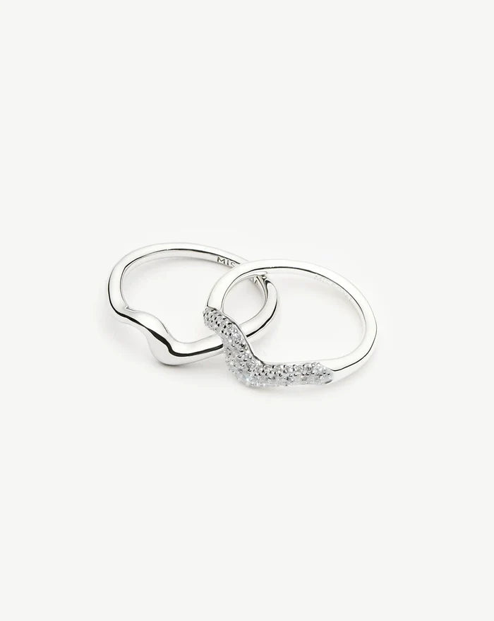 Molten Stacking Ring Set | Sterling Silver Layering Sets Missoma