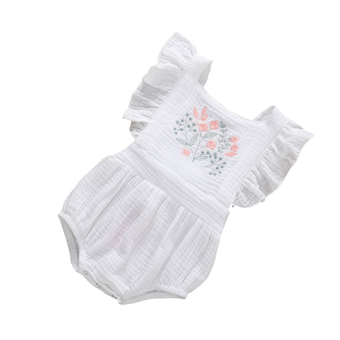 THEA Embroidered Ruffle Romper