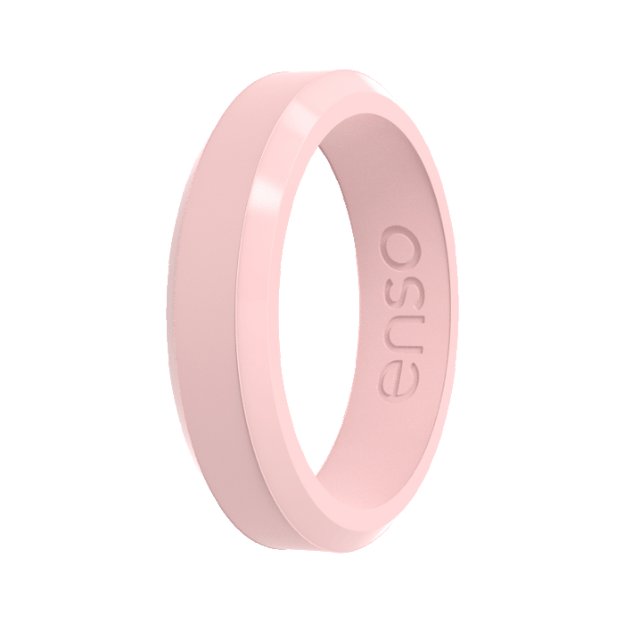 Bevel Thin Silicone Ring - Pink Sand