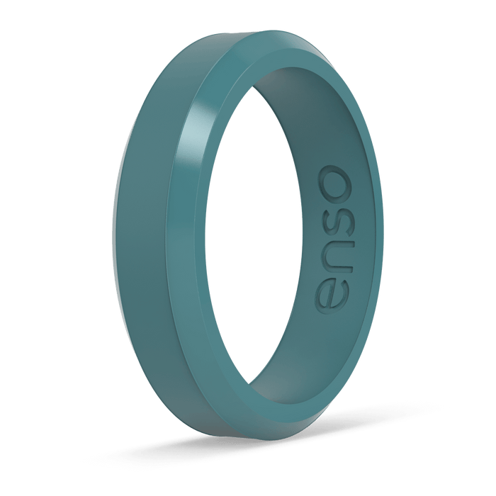 Bevel Thin Silicone Ring - Teal