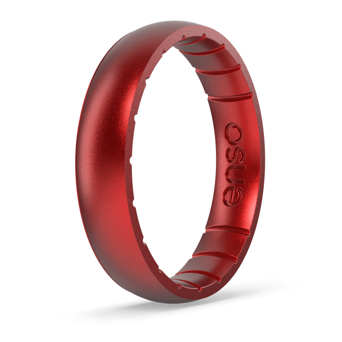 Birthstone Classic Thin Silicone Ring - Ruby