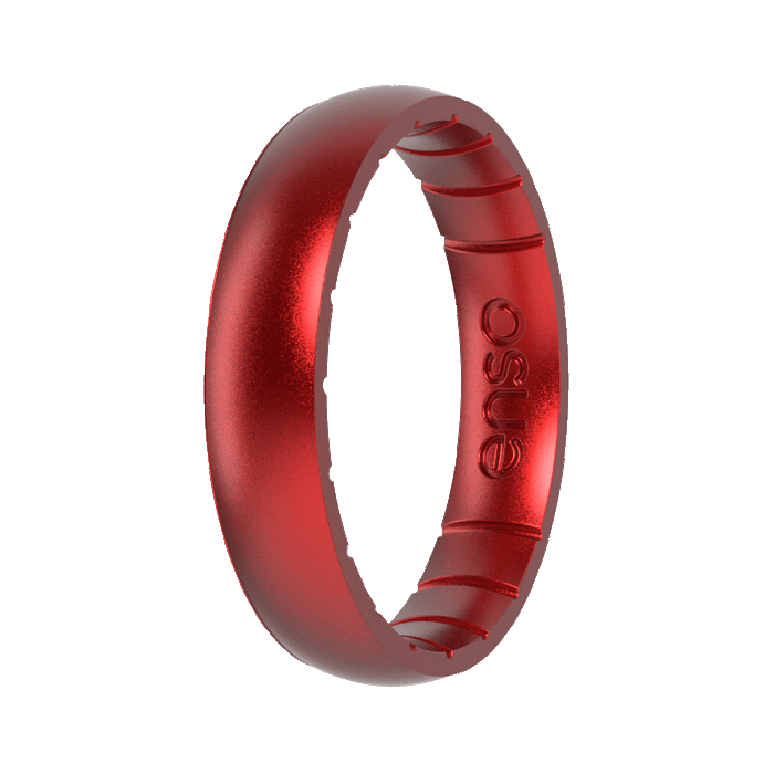 Birthstone Classic Thin Silicone Ring - Ruby