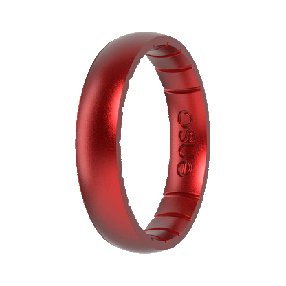 Birthstone Classic Thin Silicone Ring - Ruby