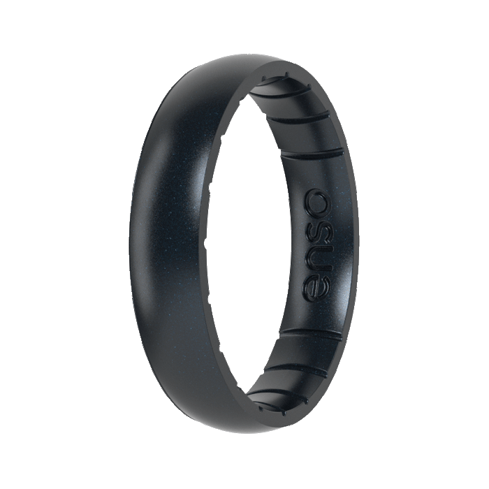 Elements Classic Thin Silicone Ring - Black Pearl
