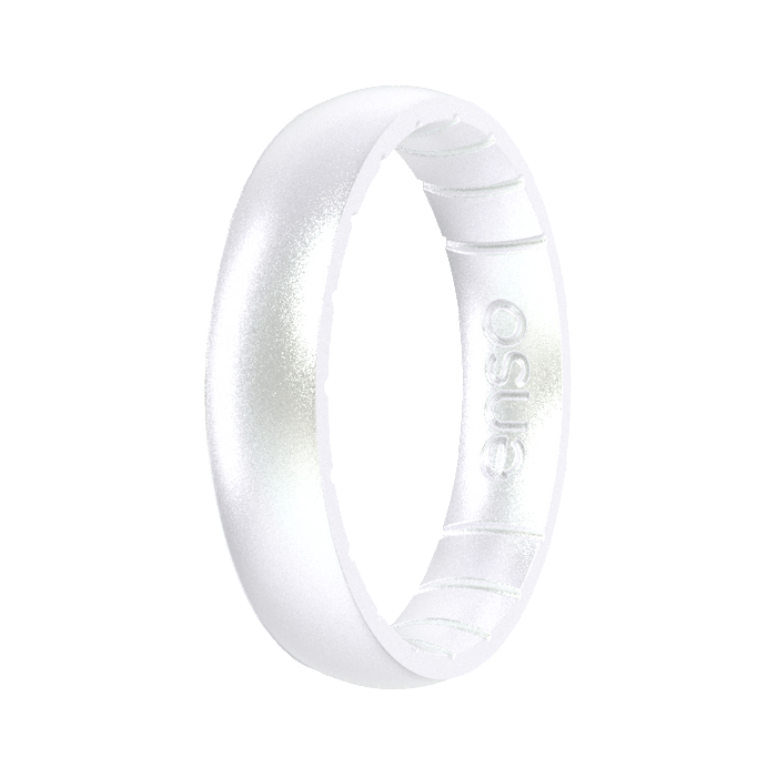 Elements Classic Thin Silicone Ring -Pearl