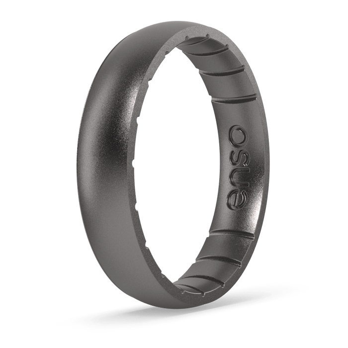 Elements Classic Thin Silicone Ring - Platinum