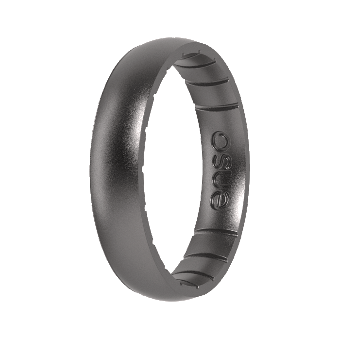 Elements Classic Thin Silicone Ring - Platinum