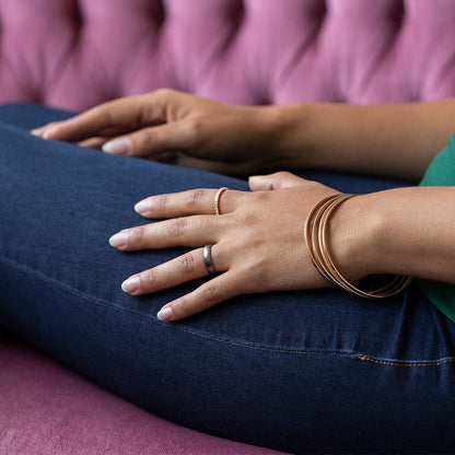 Elements Classic Thin Silicone Ring - Platinum